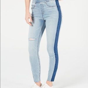 Spanx Distressed Ankle Jeans with Stripe - Large